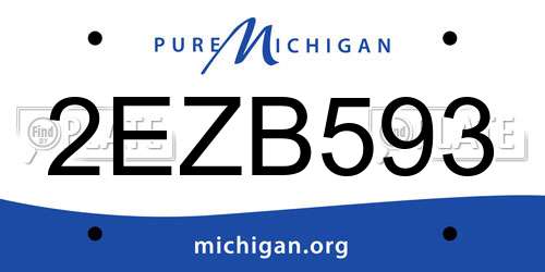 2EZB593 Michigan License Plate