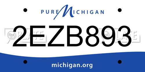 2EZB893 Michigan License Plate