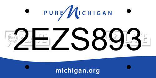 2EZS893 Michigan License Plate
