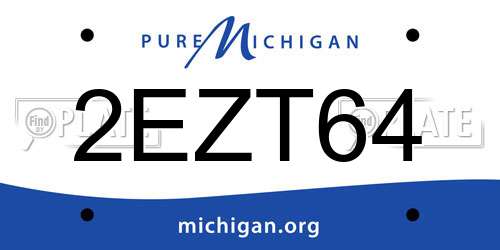 2EZT64 Michigan License Plate
