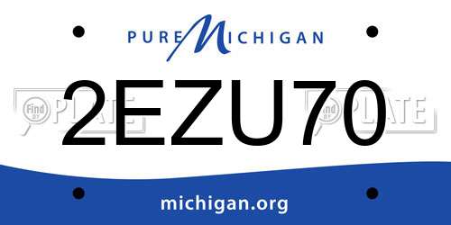 2EZU70 Michigan License Plate