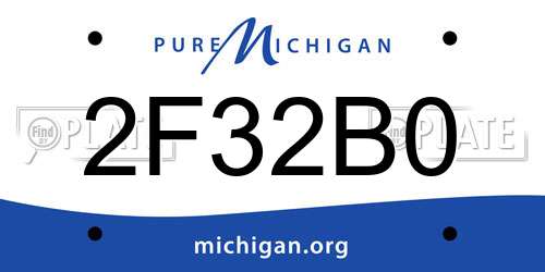 2F32B0 Michigan License Plate
