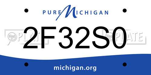2F32S0 Michigan License Plate