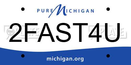 2FAST4U Michigan License Plate