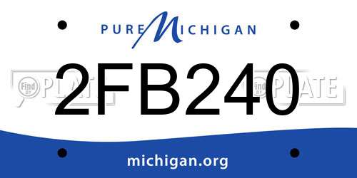 2FB240 Michigan License Plate
