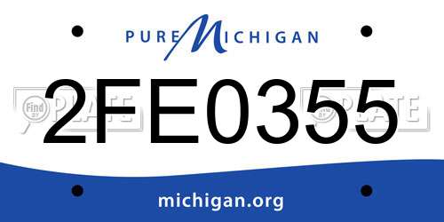 2FE0355 Michigan License Plate