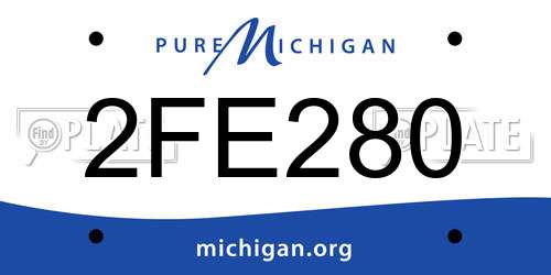 2FE280 Michigan License Plate
