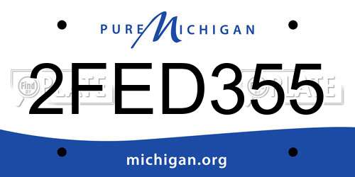 2FED355 Michigan License Plate