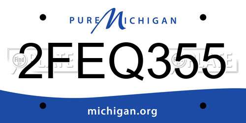 2FEQ355 Michigan License Plate