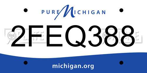 2FEQ388 Michigan License Plate