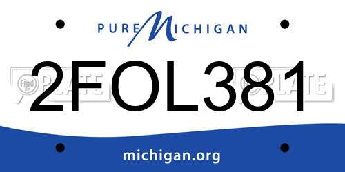 2FOL381 Michigan License Plate