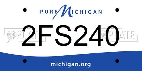 2FS240 Michigan License Plate