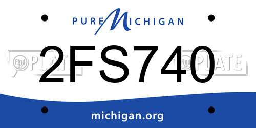 2FS740 Michigan License Plate