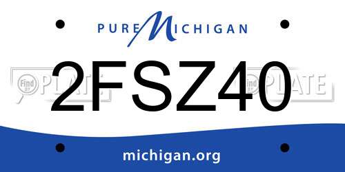 2FSZ40 Michigan License Plate
