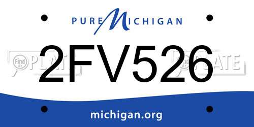 2FV526 Michigan License Plate