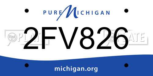 2FV826 Michigan License Plate