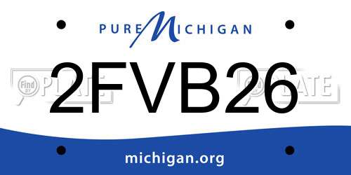 2FVB26 Michigan License Plate