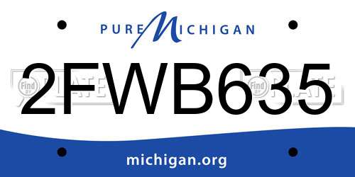 2FWB635 Michigan License Plate