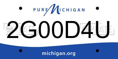 2G00D4U Michigan License Plate
