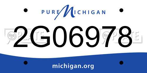 2G06978 Michigan License Plate