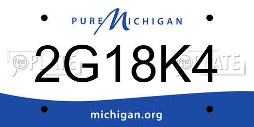 2G18K4 Michigan License Plate