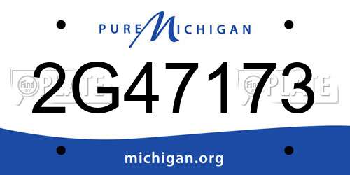2G47173 Michigan License Plate