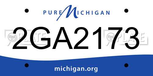 2GA2173 Michigan License Plate