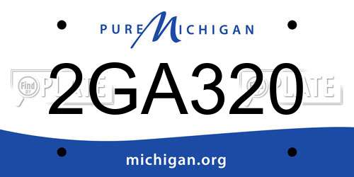 2GA320 Michigan License Plate