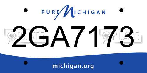 2GA7173 Michigan License Plate