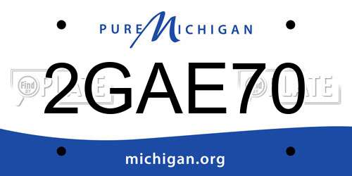 2GAE70 Michigan License Plate