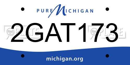 2GAT173 Michigan License Plate
