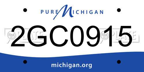 2GC0915 Michigan License Plate
