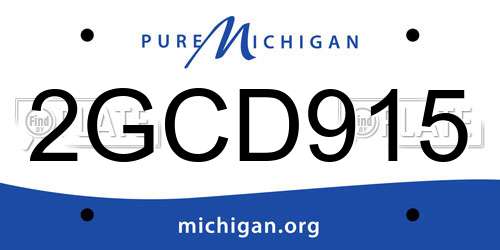 2GCD915 Michigan License Plate