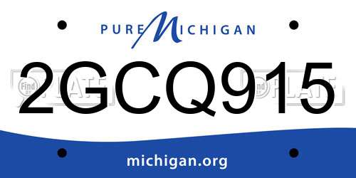 2GCQ915 Michigan License Plate