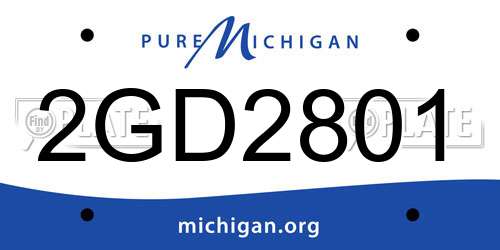2GD2801 Michigan License Plate