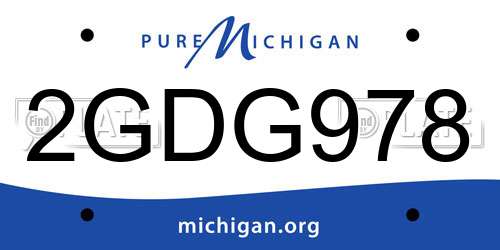 2GDG978 Michigan License Plate