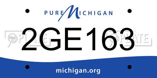 2GE163 Michigan License Plate