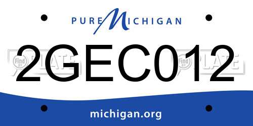 2GEC012 Michigan License Plate
