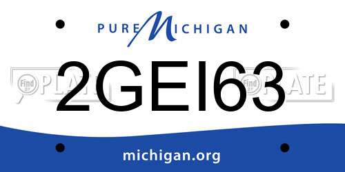 2GEI63 Michigan License Plate