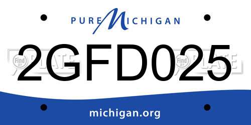 2GFD025 Michigan License Plate