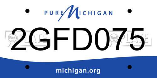 2GFD075 Michigan License Plate
