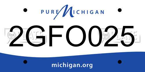 2GFO025 Michigan License Plate