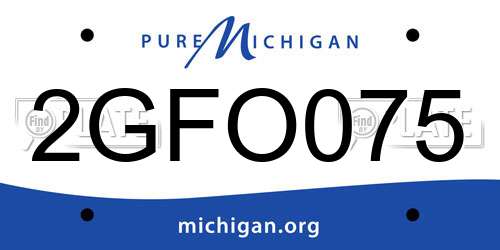2GFO075 Michigan License Plate