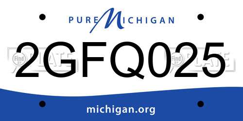 2GFQ025 Michigan License Plate