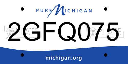 2GFQ075 Michigan License Plate