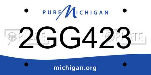 2GG423 Michigan License Plate