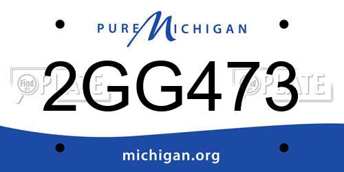 2GG473 Michigan License Plate