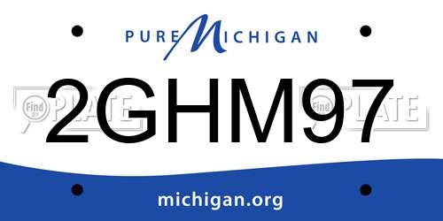2GHM97 Michigan License Plate