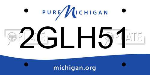 2GLH51 Michigan License Plate