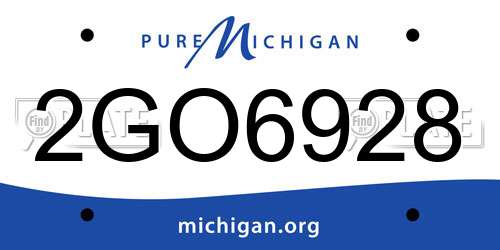 2GO6928 Michigan License Plate
